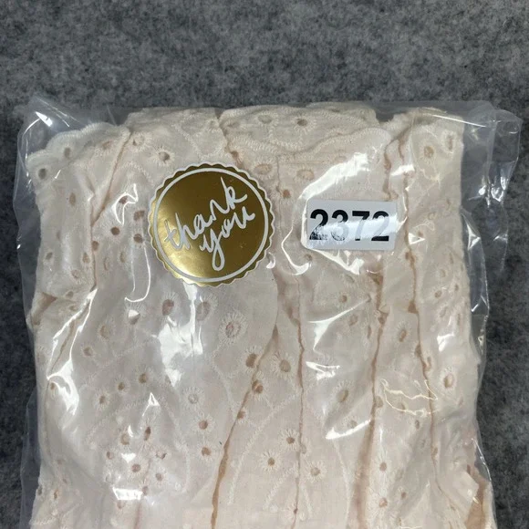 Simplee Dress Women's M Pink Lace Embroidered V Neck Pearl Buttons Baby Doll Y2K - Picture 13 of 13